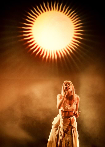 Aurora performing live on stage