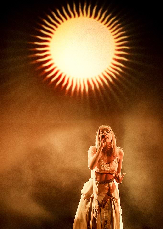 Aurora performing live on stage