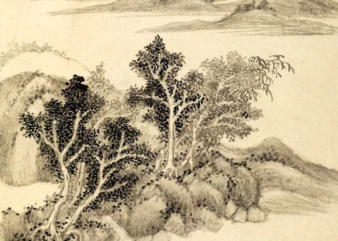 Chinese Trees Landscape Painting Wang Shimin
