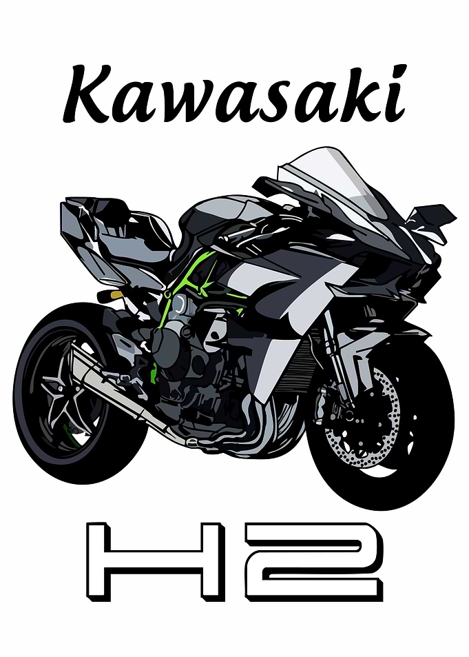 Kawasaki H2 Motorcycle Illustration
