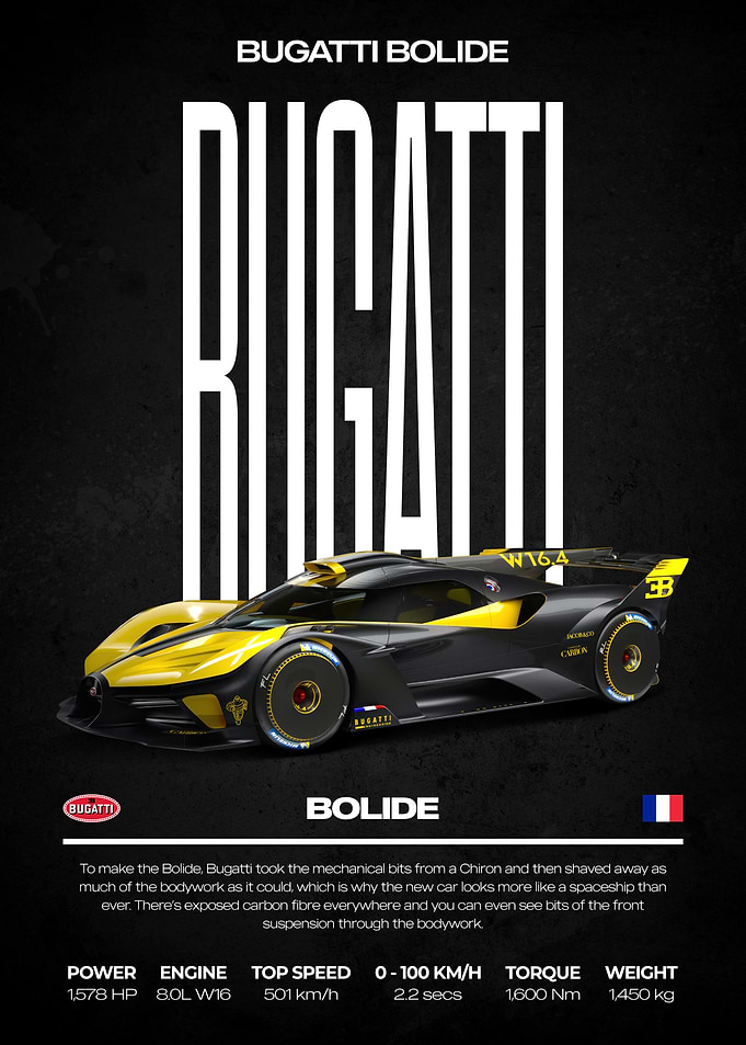 Bugatti Bolide Car Poster