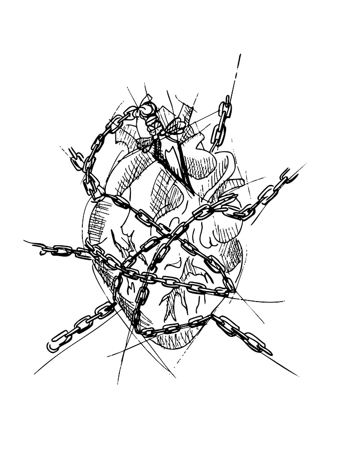 Chained Heart Sketch