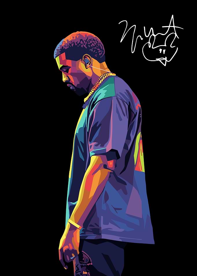 Kanye West Colorful Portrait