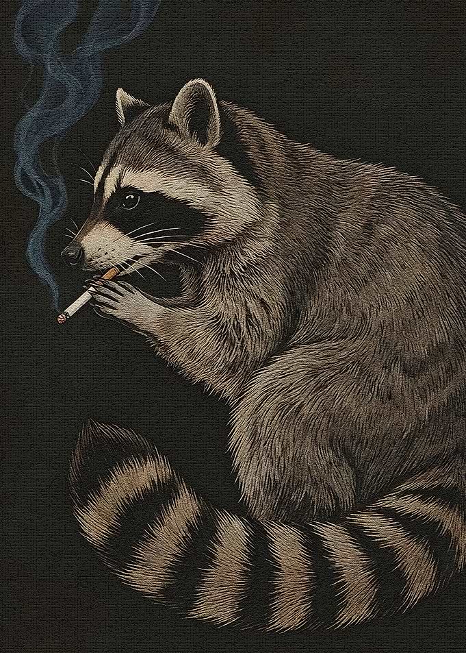 Smoking Raccoon Art
