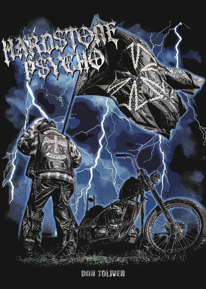 Hardstone Psycho Motorcycle Graphic