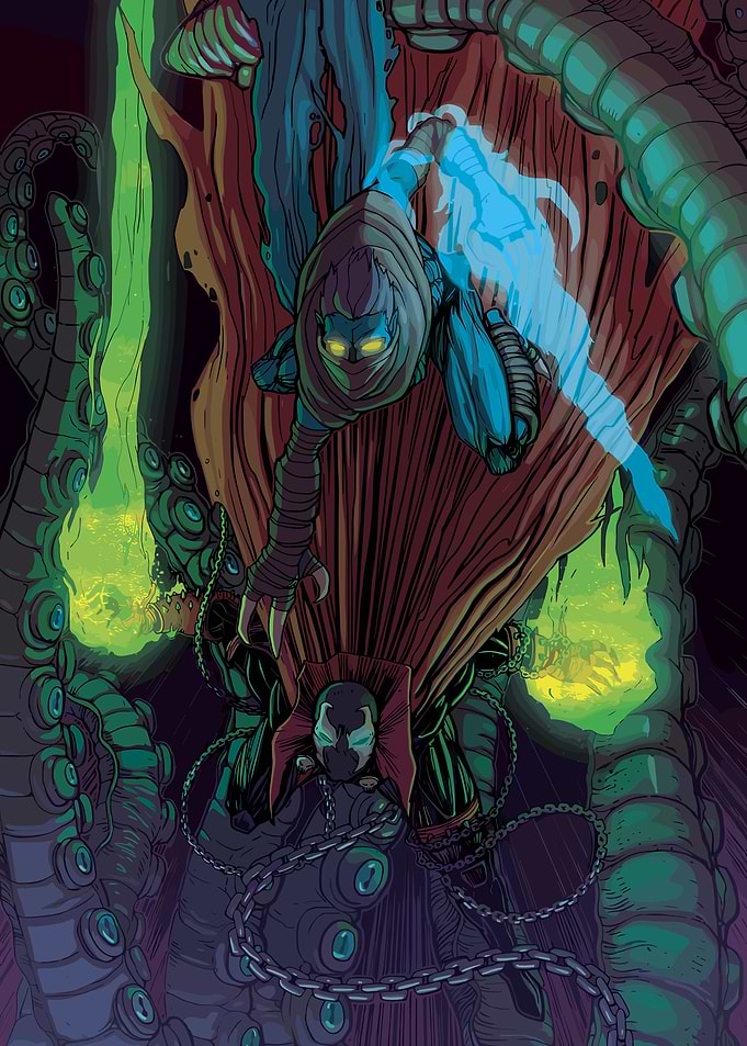 Spawn and Ninja Comic Book Art