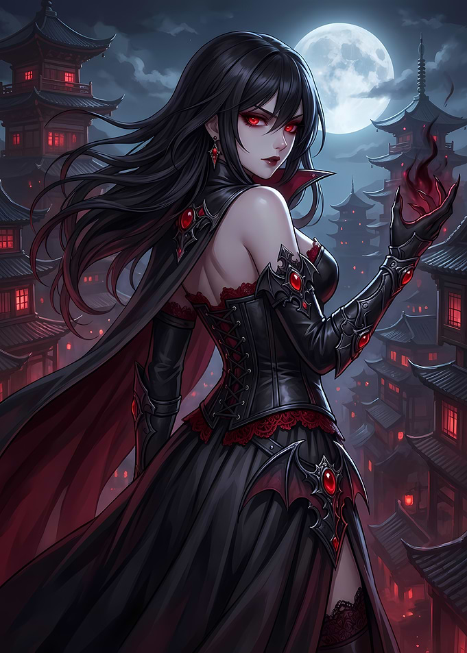 Anime Vampire in Asian Setting