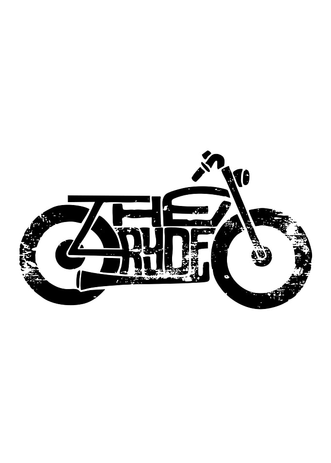 The Ryde Motorcycle Typography Art