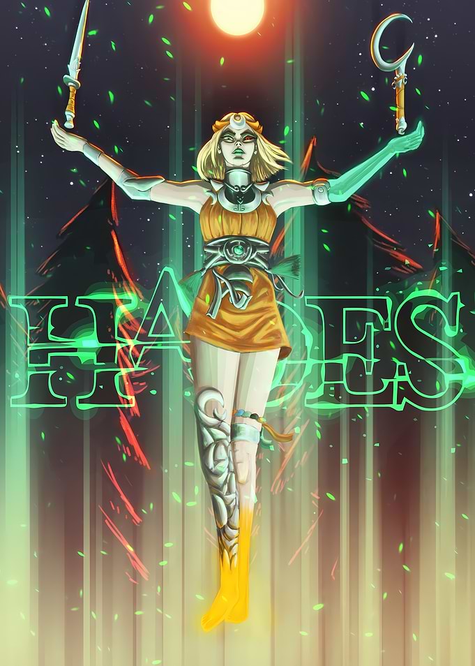 Hades Character Art with Weapons