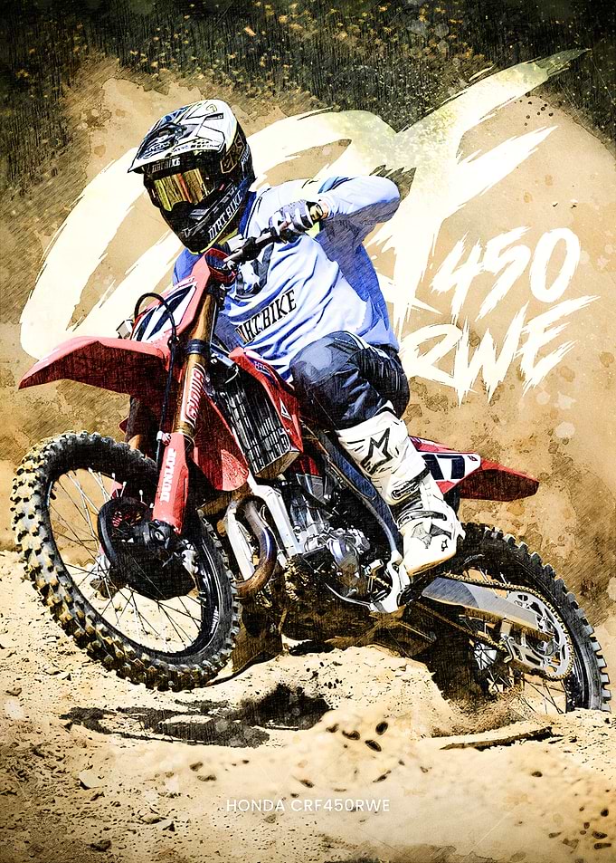 Motocross Rider on Honda CRF450RWE