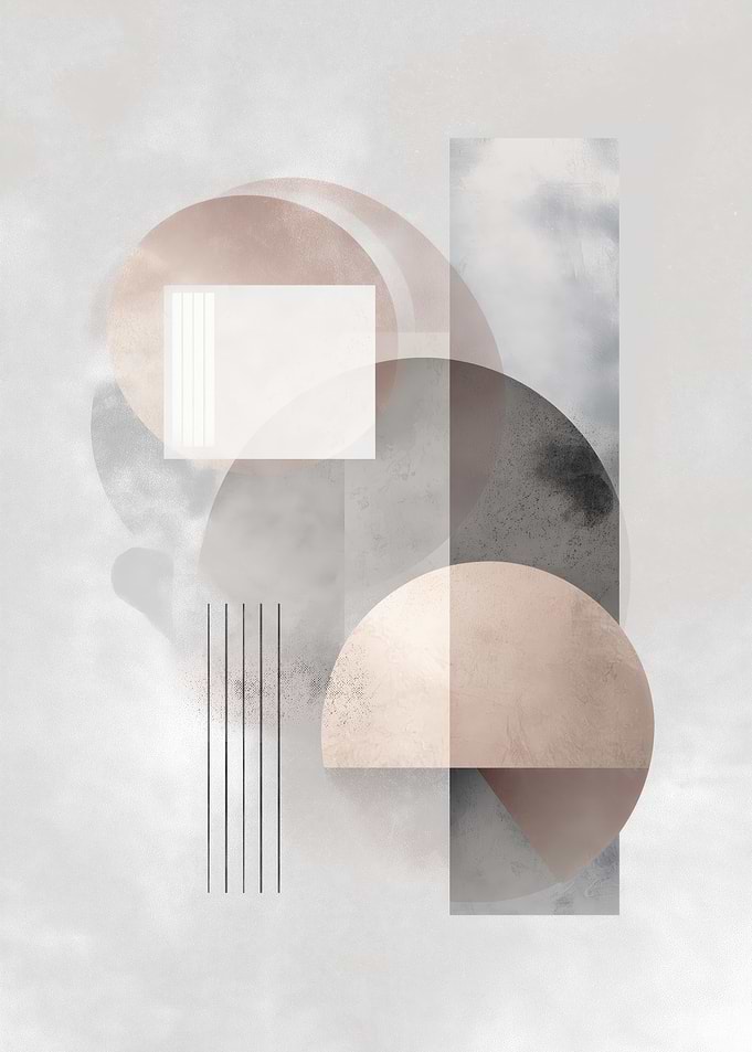 Abstract Geometric Shapes in Neutral Tones
