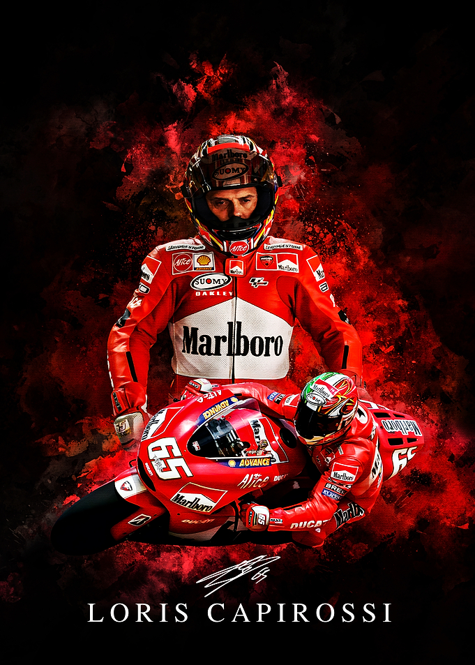 Loris Capirossi Motorcycle Racing Portrait