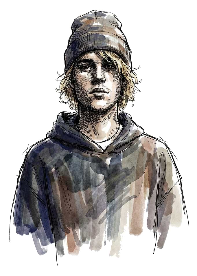 Justin Bieber Watercolor Portrait