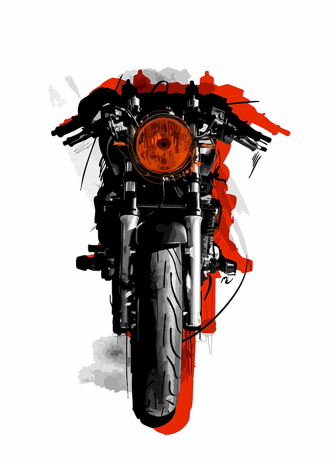 Motorcycle Front View Illustration