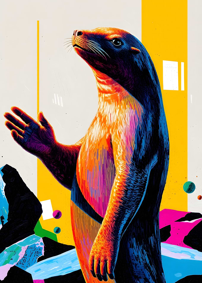 Colorful Otter Illustration