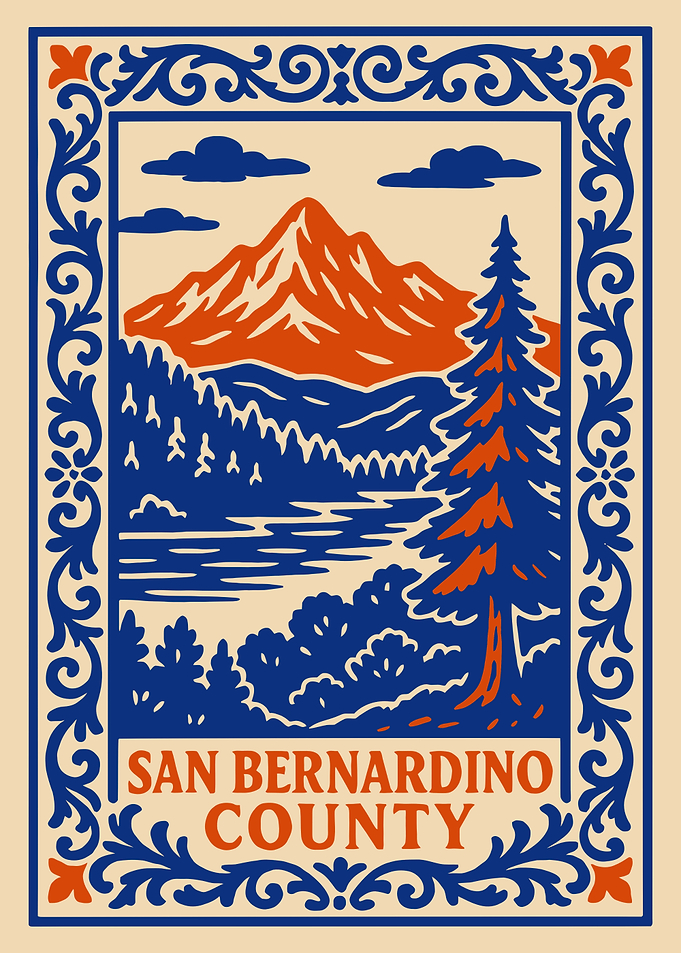 San Bernardino County Landscape Illustration