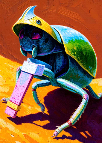 Beetle with Skateboard