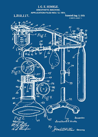Anesthetic Machine Patent 1919, Medical Student Gift
