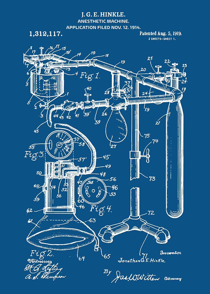 Anesthetic Machine Patent 1919, Medical Student Gift