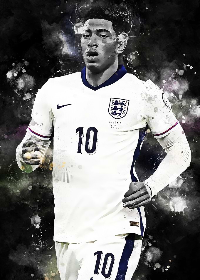 Soccer Player in England Jersey