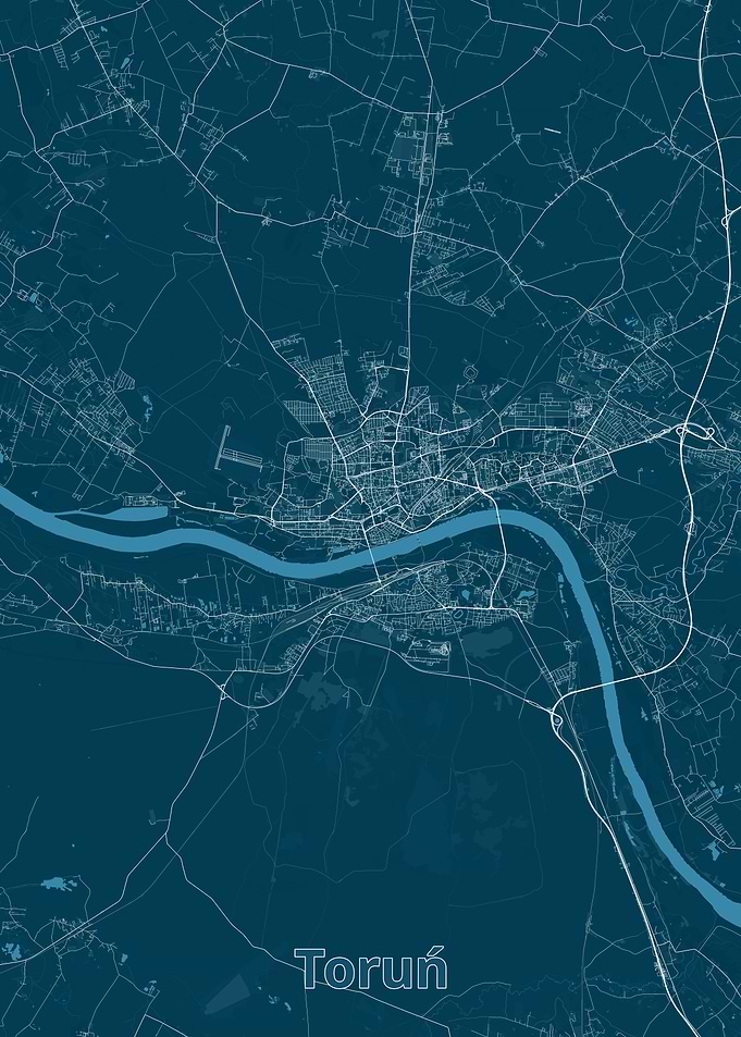 Torun City Map - Minimalist Design