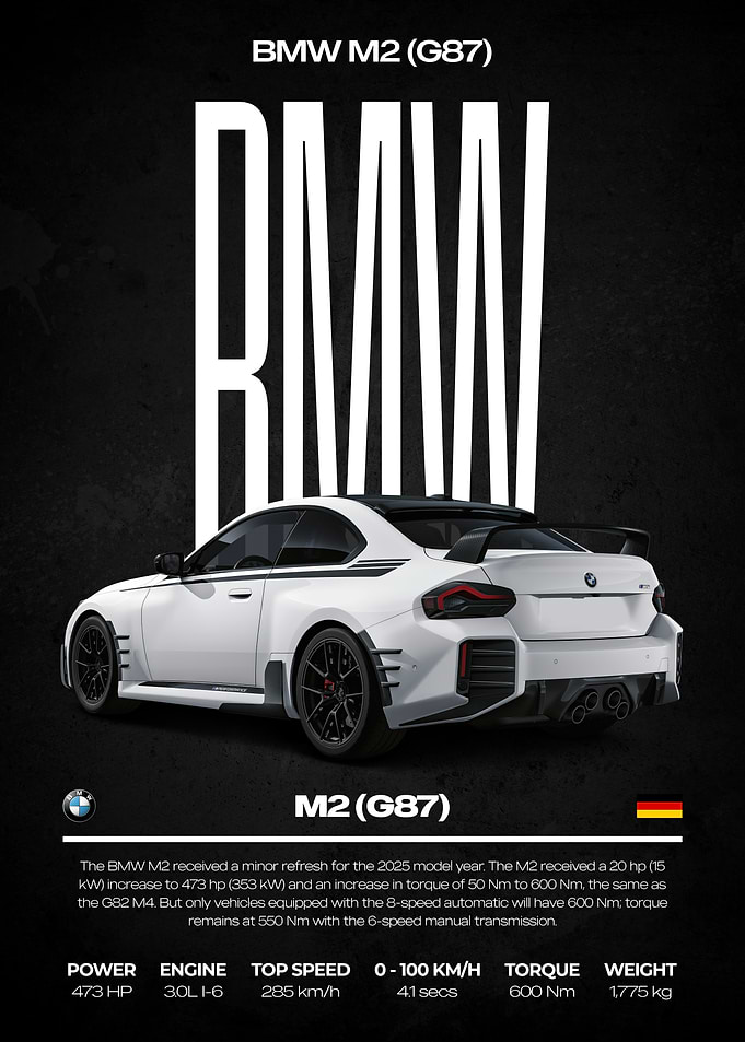 BMW M2 (G87) Car Poster
