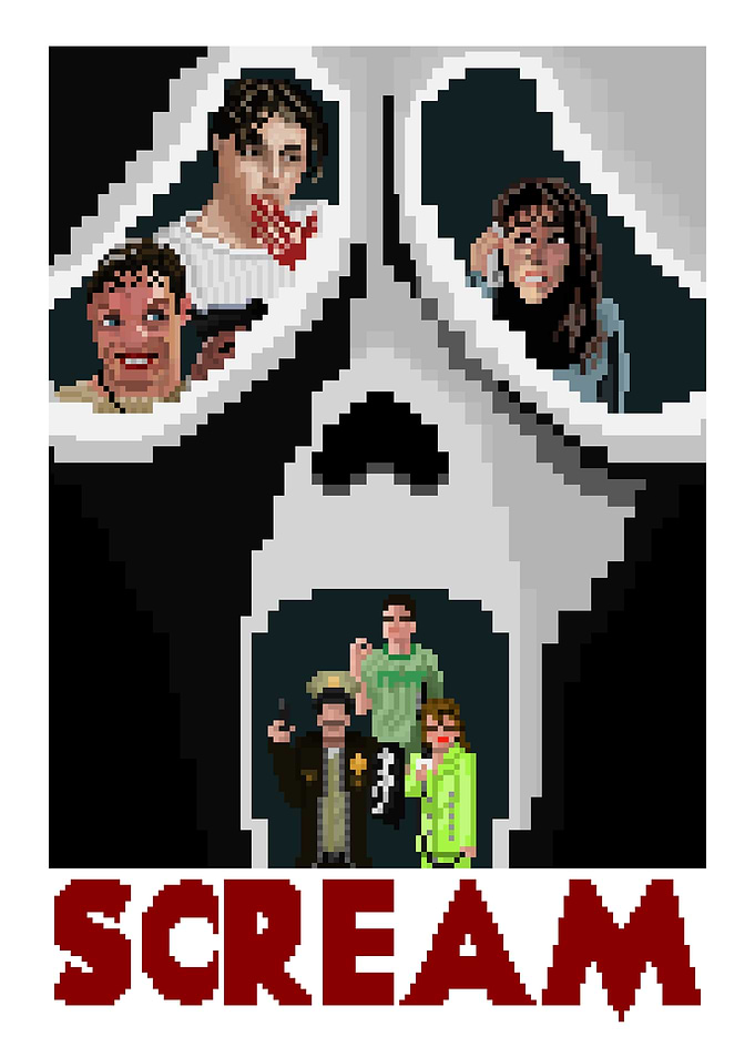 Scream Pixel Art Poster