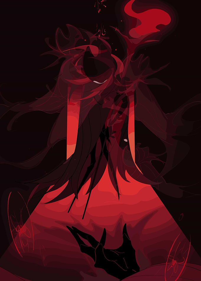 Abstract Red and Black Figure