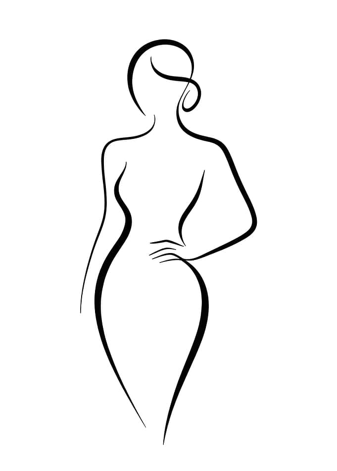 Minimalist Female Body Curvy Line Art