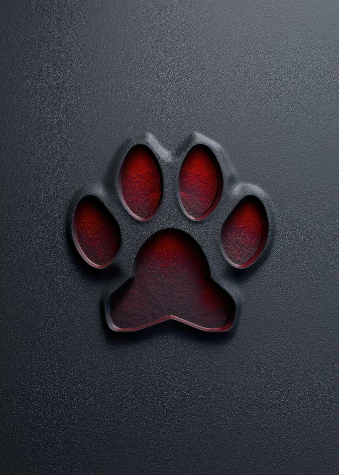 Imperial Red Paw Print