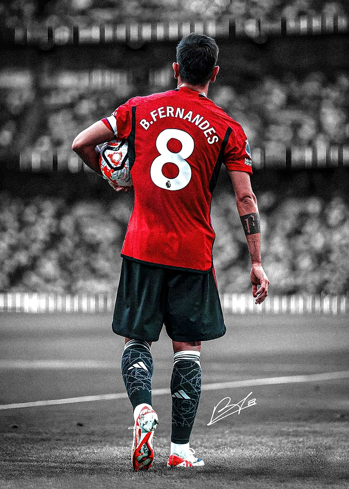 Bruno Fernandes Soccer Player Portrait