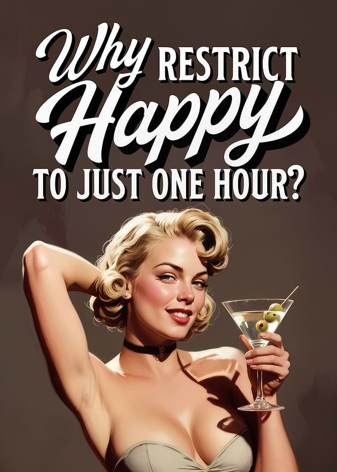 Happy Hour Martini Blonde Woman