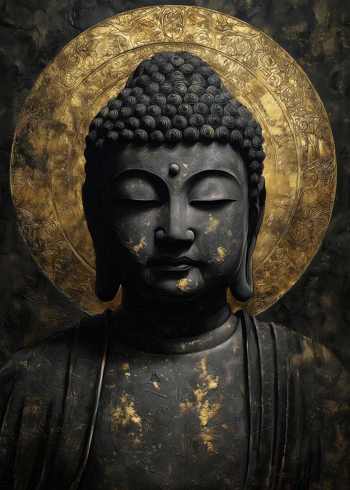 Buddha Statue with Golden Halo