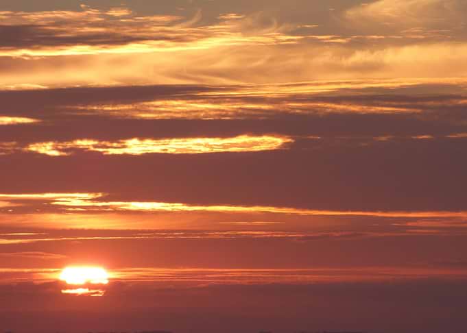 Fiery Sunset with Clouds