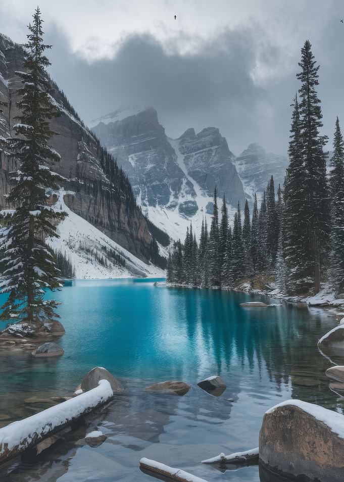 Moraine Lake Winter Landscape
