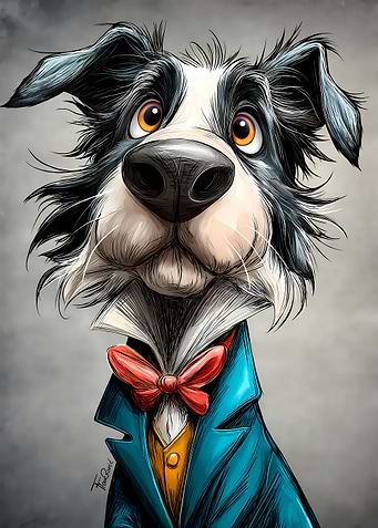 Border Collie Caricature