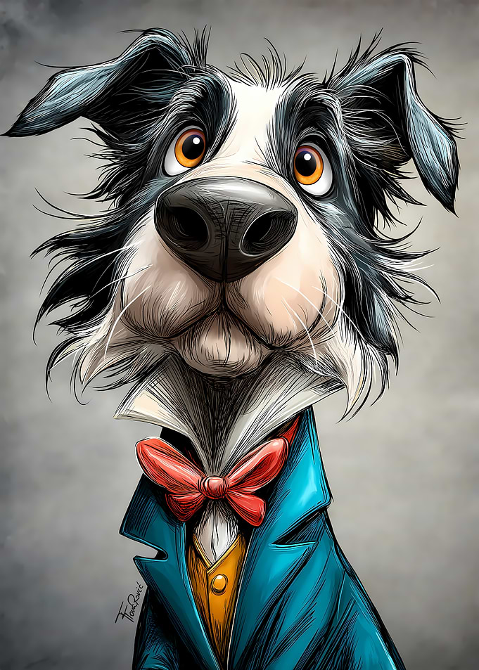 Border Collie Caricature