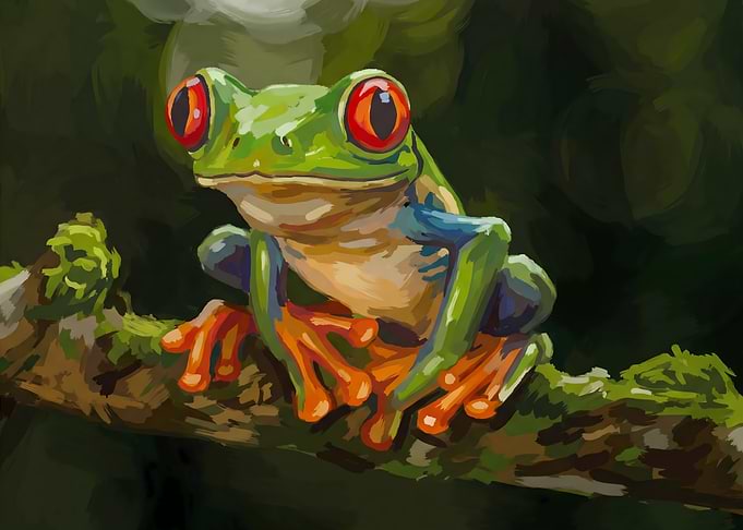Red-Eyed Tree Frog Painting