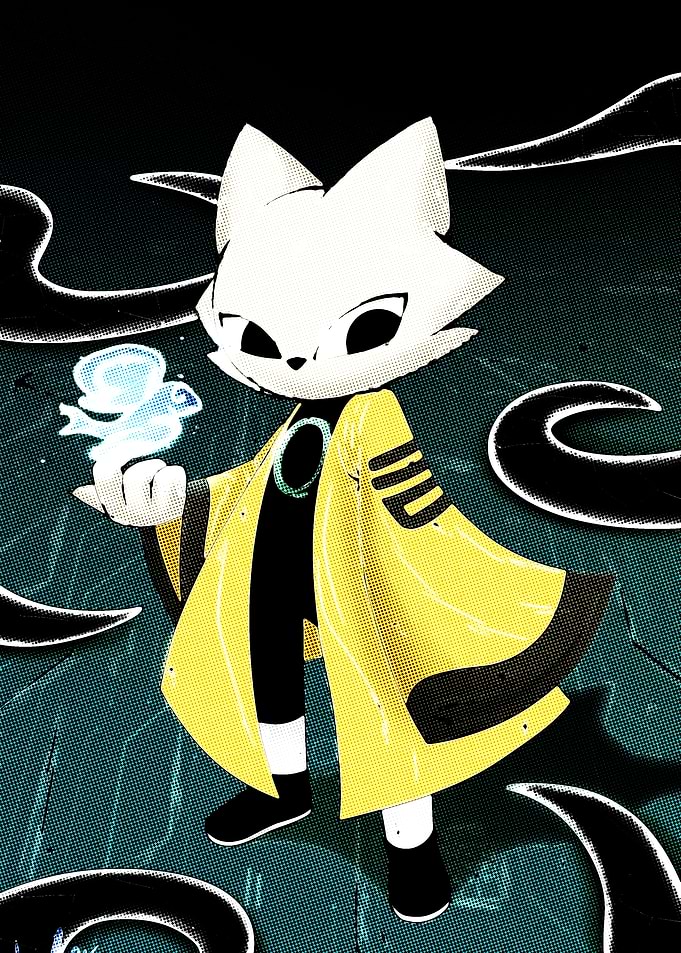 Fox mage with spirit companion