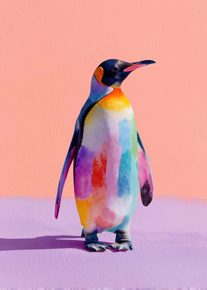 Colorful Penguin Portrait