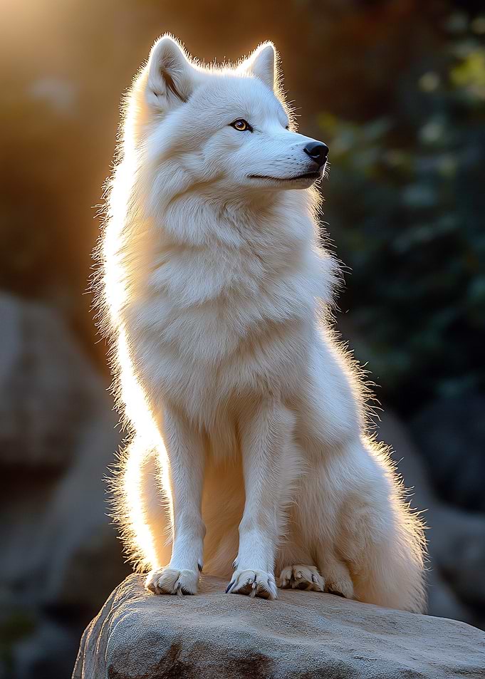 Majestic White Wolf Portrait