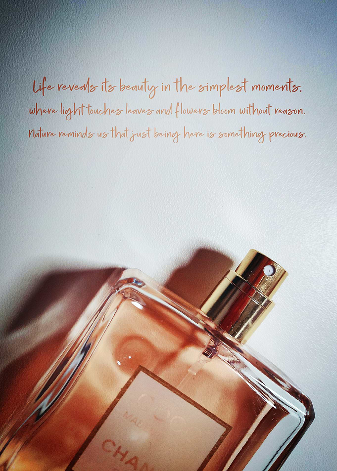 Fragrance and inspirational quote Poster