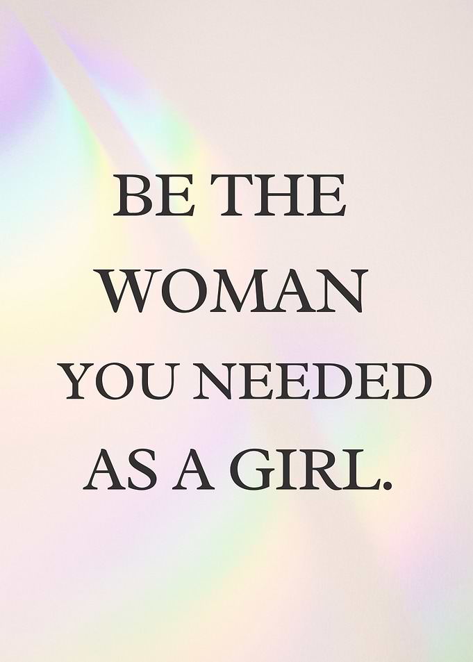 Inspirational Womanhood Quote on Pastel Background