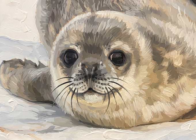 Cute Seal Pup Painting