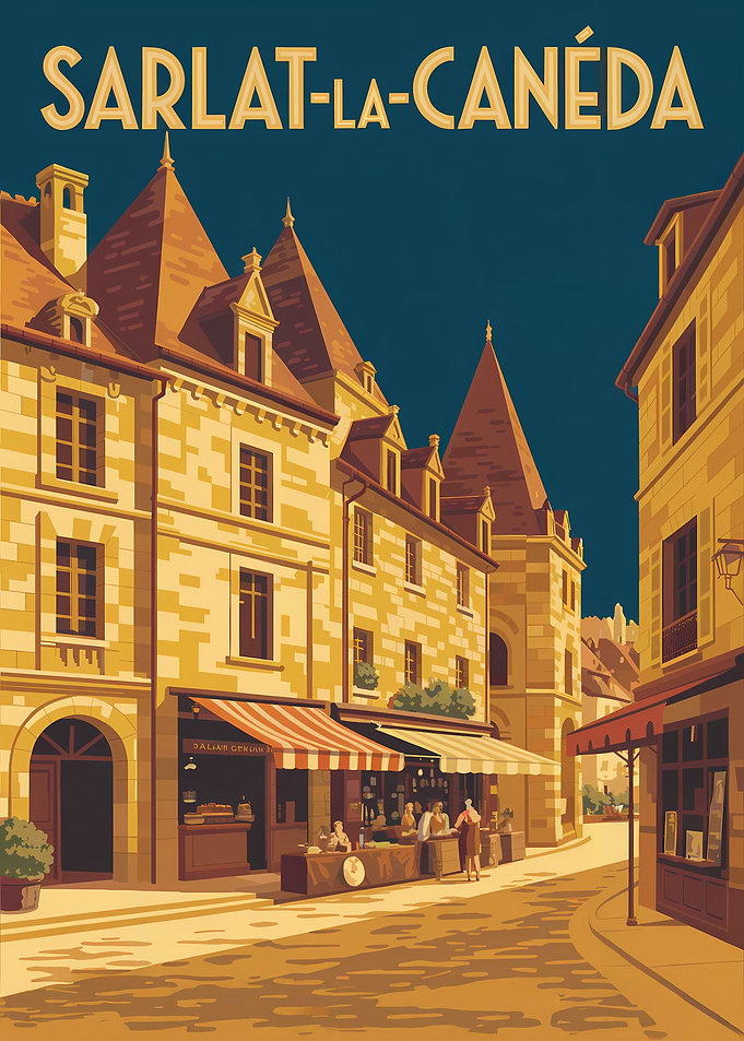 Sarlat-la-Canéda Travel Poster
