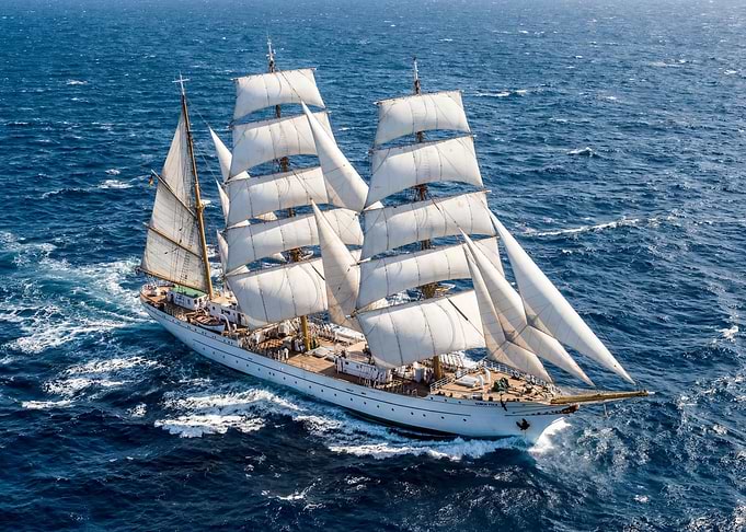 Tall Ship Sailing on the Ocean
