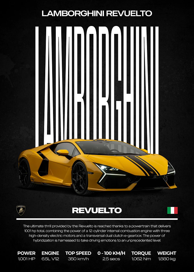 Lamborghini Revuelto Yellow Sports Car