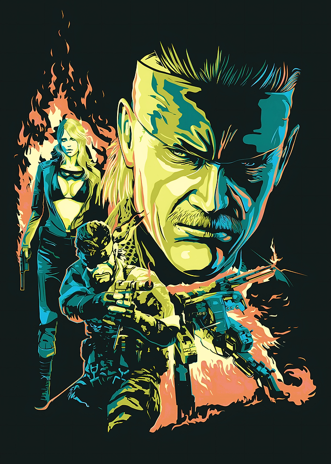 Metal Gear Solid characters illustration