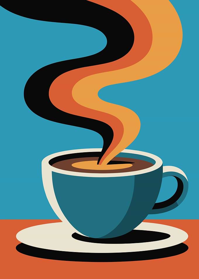 Retro Coffee Cup Illustration