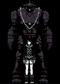 Girl and Giant Robot Illustration